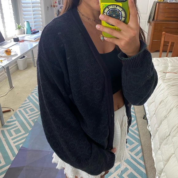 Vintage Geofforey Beene Italy knit Cardigan geometric Prada style free people - Picture 3 of 8